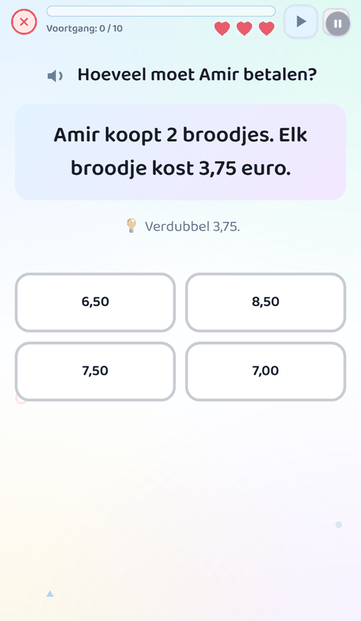 Schermafbeelding uit de les Geld en tijd