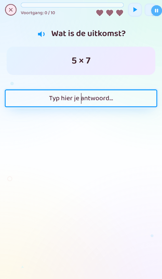 Schermafbeelding uit de les Tafel 7 gehusseld
